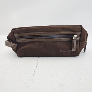 Calvin Klein Men's Brown Travel Dopp Kit Toiletry Bag